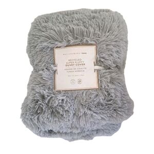 Pottery Barn Teen Recycled Super Fluffy Duvet Cover Gray Twin Size